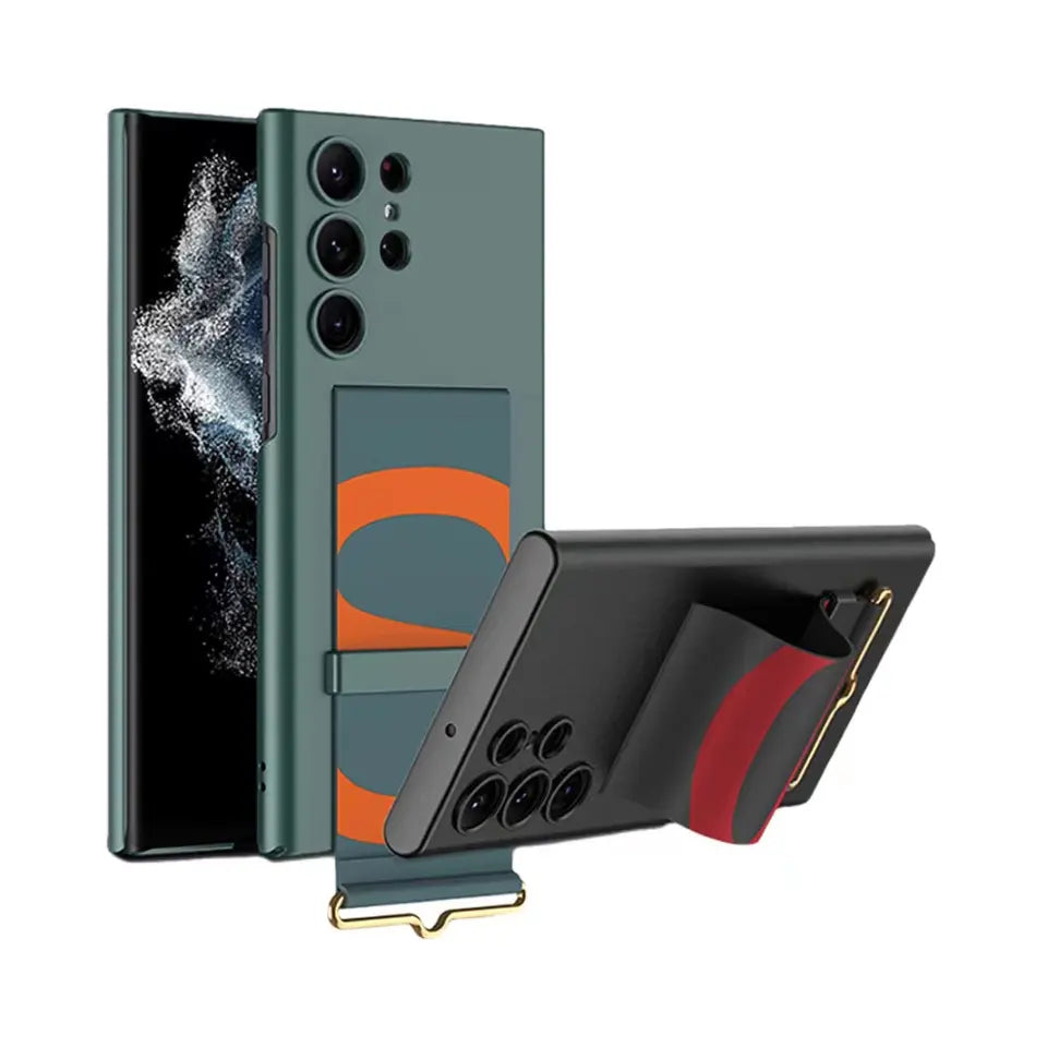 Samsung Galaxy S23 Series Slim Anti-knock Foldable Case Cover with Strap