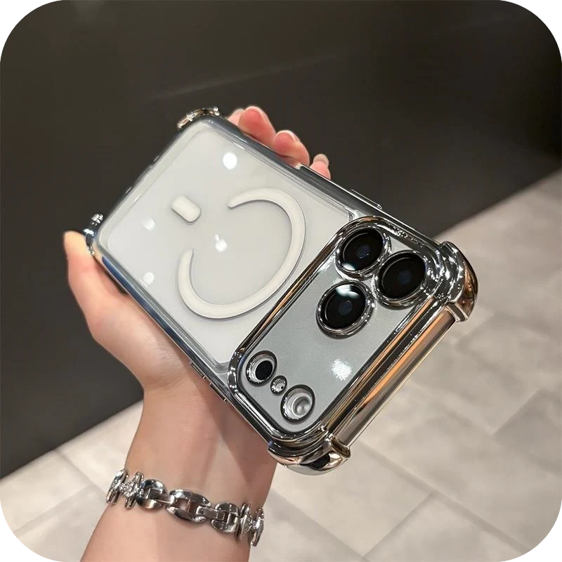 Airbags Corner Magnetic Shockproof Ice-Clear Case for iPhone 16/17