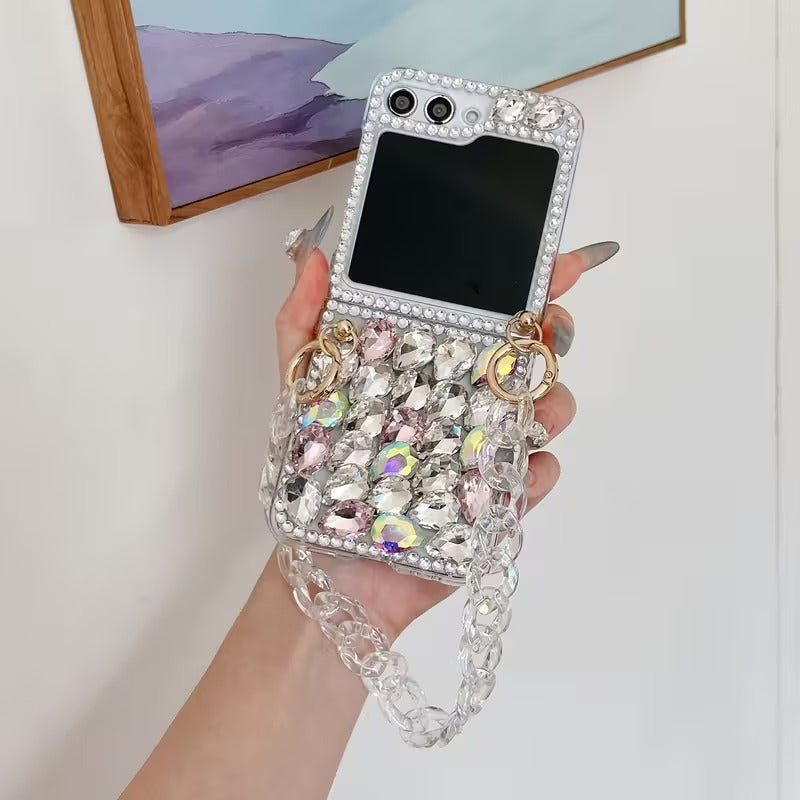 Luxurious Diamond-Studded Foldable Phone Case for Samsung Galaxy Z Flip
