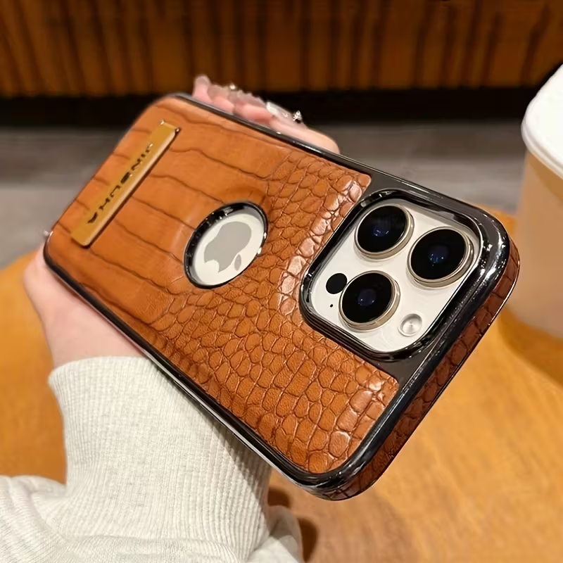 Business Crocodile Leather Magnetic Charging Stand Case 16/17