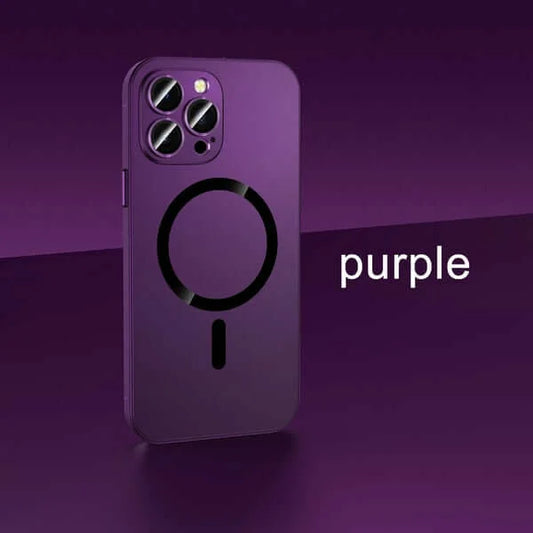 Magnetic Charging Aluminium Metal Bumper Matte Case Cover for iPhone Series