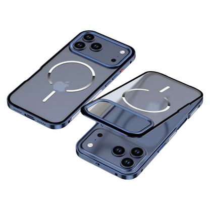 iPhone 17 Series Metal Frame Frosted Magnetic Phone Case