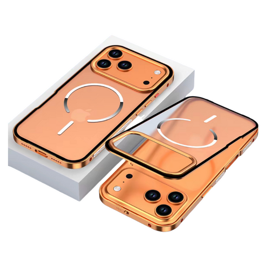 iPhone 17 Series Metal Frame Frosted Magnetic Phone Case