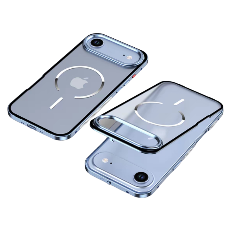 iPhone 17 Series Metal Frame Frosted Magnetic Phone Case