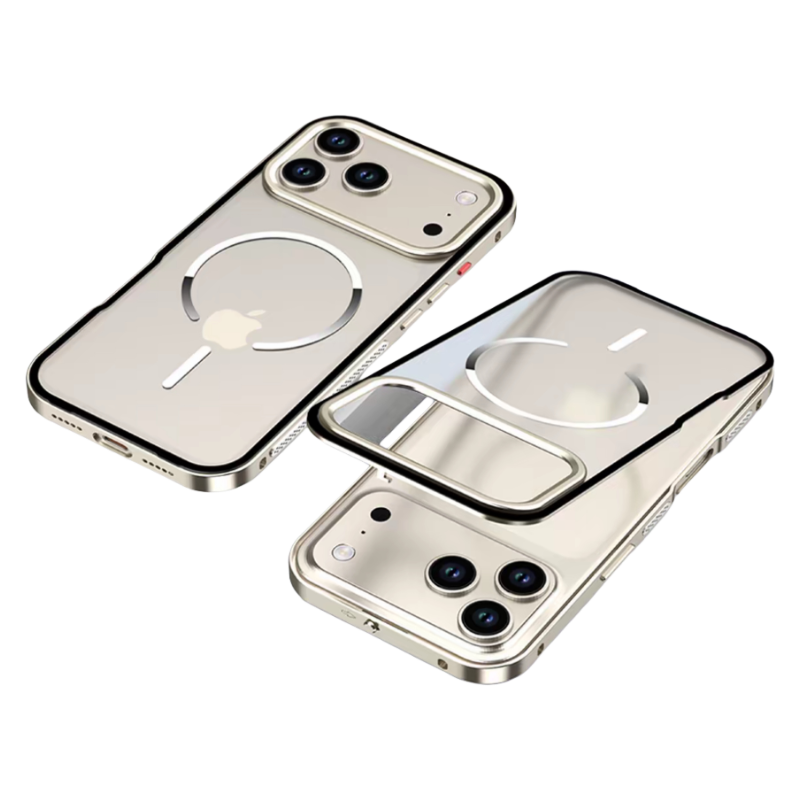 iPhone 17 Series Metal Frame Frosted Magnetic Phone Case