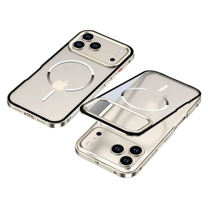 iPhone 17 Series Metal Frame Frosted Magnetic Phone Case