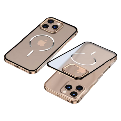 iPhone 17 Series Metal Frame Frosted Magnetic Phone Case