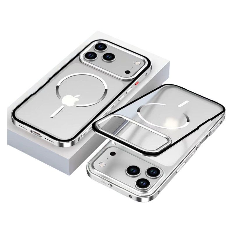 iPhone 17 Series Metal Frame Frosted Magnetic Phone Case