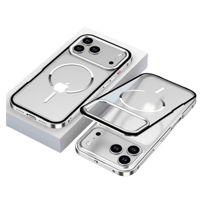 iPhone 17 Series Metal Frame Frosted Magnetic Phone Case