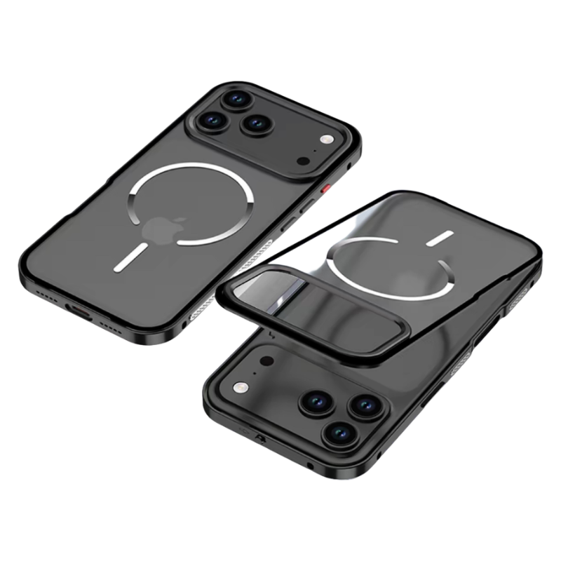 iPhone 17 Series Metal Frame Frosted Magnetic Phone Case