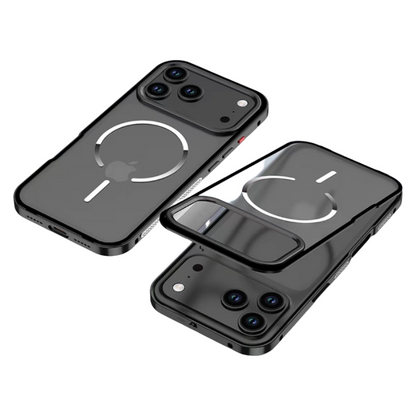 iPhone 17 Series Metal Frame Frosted Magnetic Phone Case