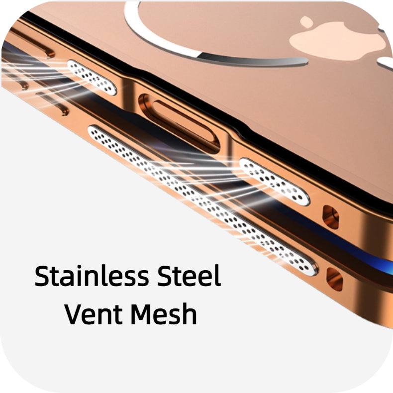 iPhone 17 Series Metal Frame Frosted Magnetic Phone Case