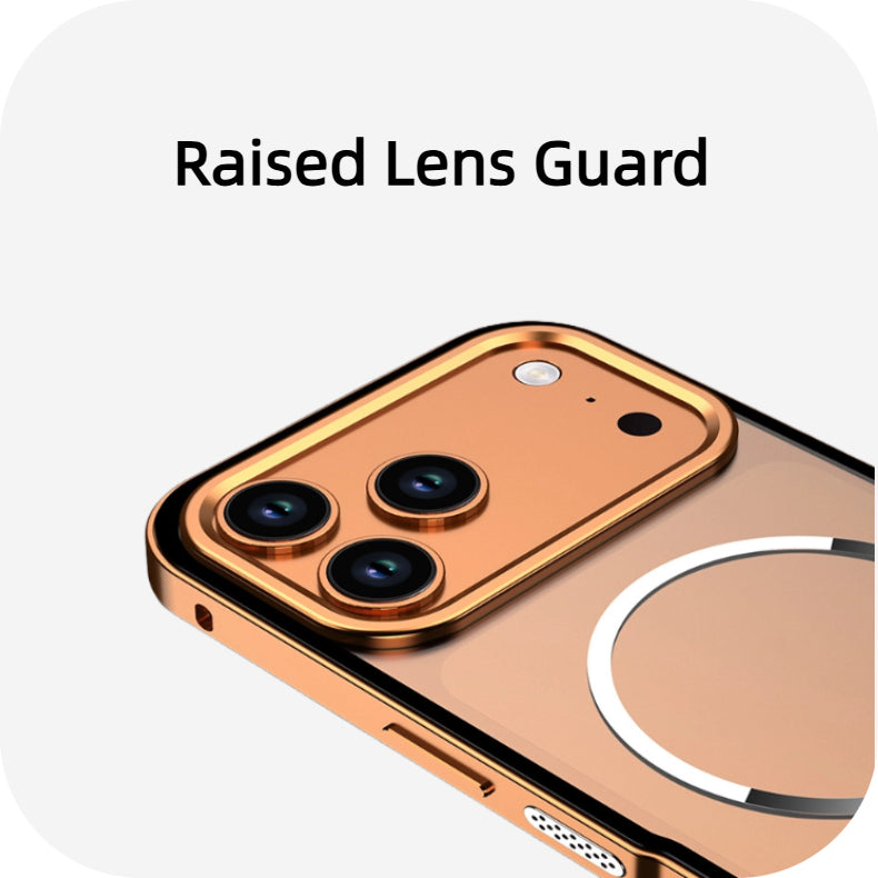 iPhone 17 Series Metal Frame Frosted Magnetic Phone Case