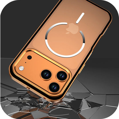 iPhone 17 Series Metal Frame Frosted Magnetic Phone Case
