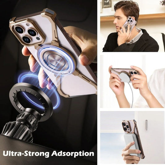 MagSafe 360° Rotatable Kickstand & Frameless Shockproof Design