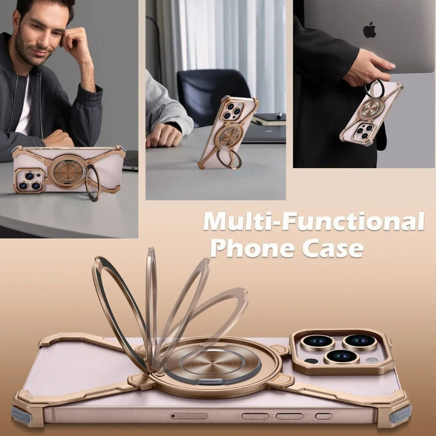 MagSafe 360° Rotatable Kickstand & Frameless Shockproof Design