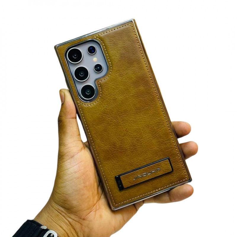 Super Finish PU Leather Kickstand Case For Samsung Galaxy