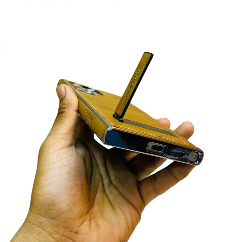 Super Finish PU Leather Kickstand Case For Samsung Galaxy