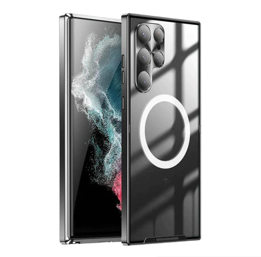 Frosted Metal Translucent Glass Phone Case For Samsung Galaxy