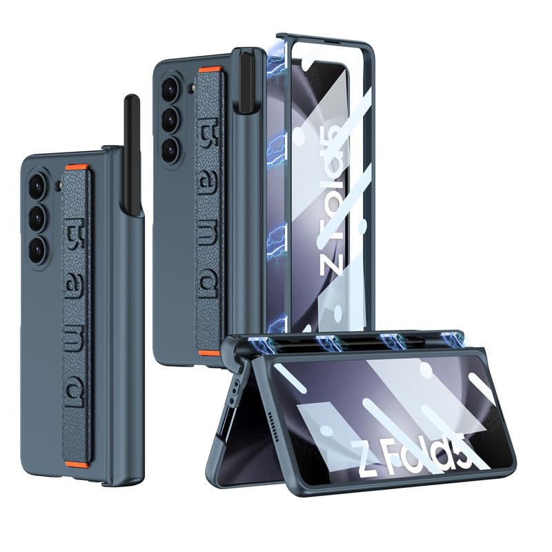 Magnetic Hinge Wristband S Pen Slot Case For Samsung Galaxy Z Fold 5