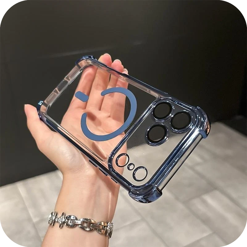 Airbags Corner  Magnetic Shockproof Ice-Clear Case for iPhone 16/17
