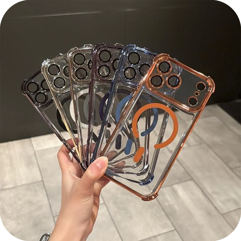 Airbags Corner  Magnetic Shockproof Ice-Clear Case for iPhone 16/17