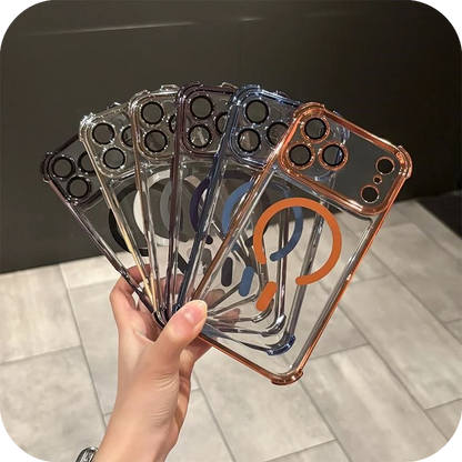 Airbags Corner  Magnetic Shockproof Ice-Clear Case for iPhone 16/17