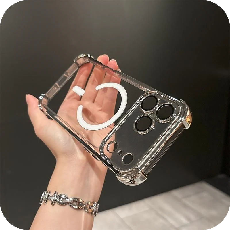 Airbags Corner  Magnetic Shockproof Ice-Clear Case for iPhone 16/17