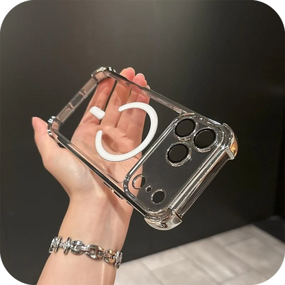 Airbags Corner  Magnetic Shockproof Ice-Clear Case for iPhone 16/17