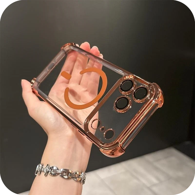 Airbags Corner  Magnetic Shockproof Ice-Clear Case for iPhone 16/17