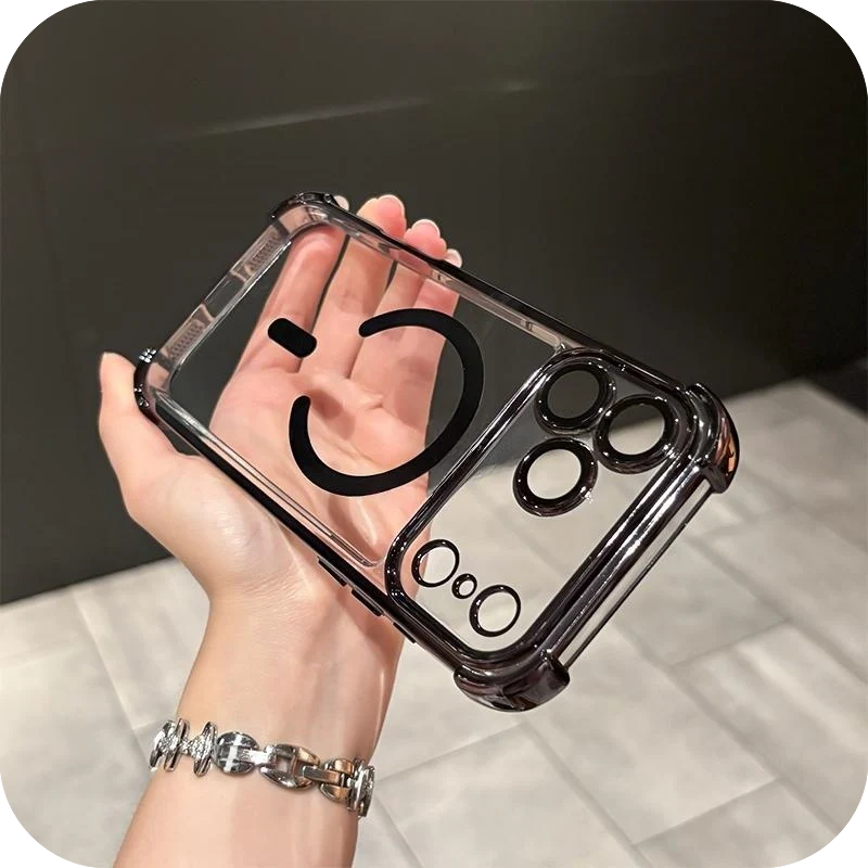 Airbags Corner  Magnetic Shockproof Ice-Clear Case for iPhone 16/17