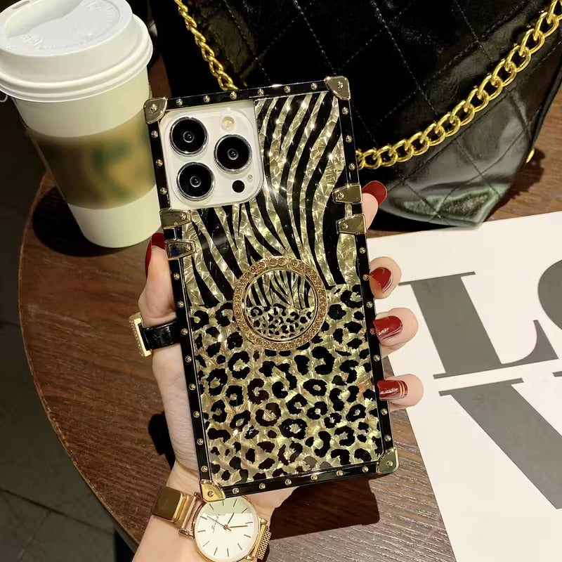 Leopard Feather Anti-Fall Case For iPhone 16/17 Series