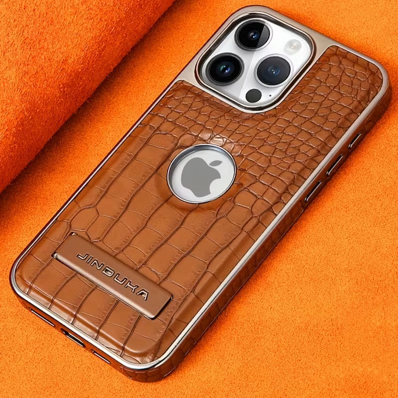 Business Crocodile Leather Magnetic Charging Stand Case 16/17