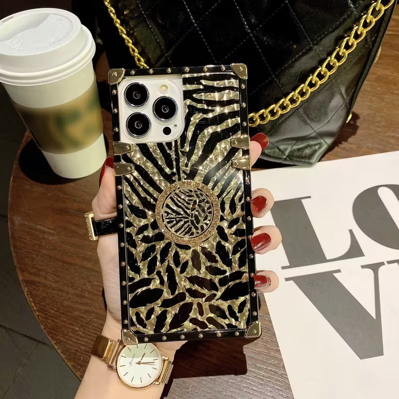 Leopard Feather Anti-Fall Case For iPhone 16/17 Series