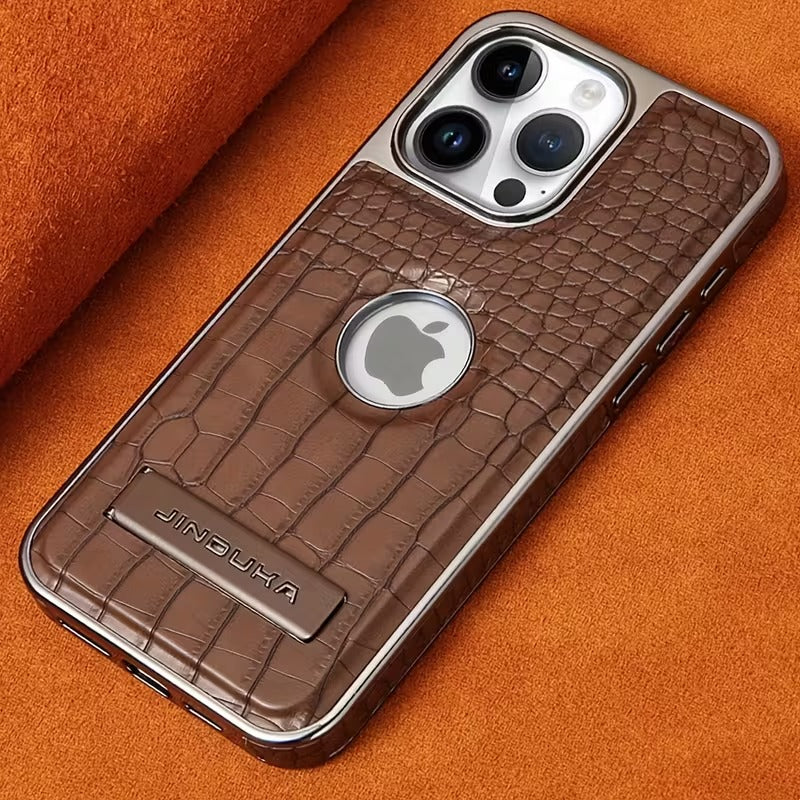 Business Crocodile Leather Magnetic Charging Stand Case 16/17