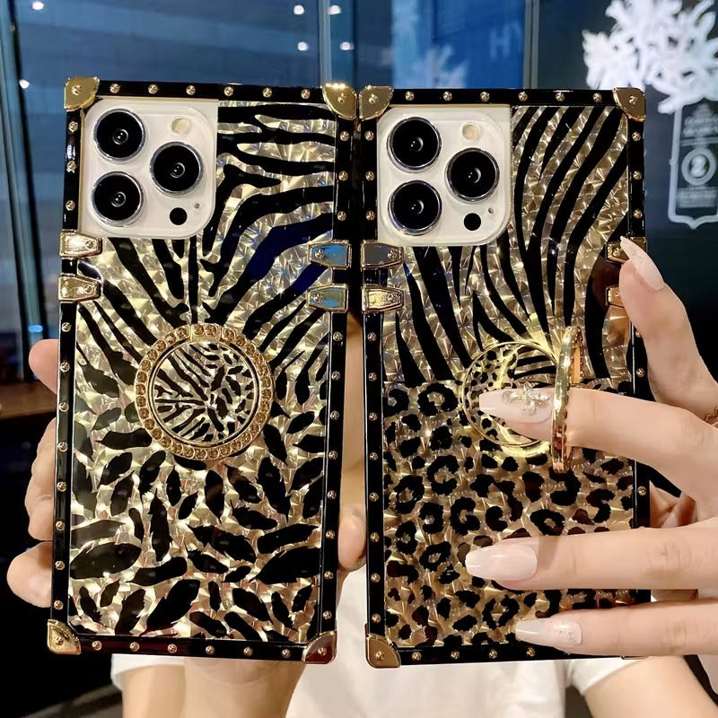Leopard Feather Anti-Fall Case For iPhone 16/17 Series