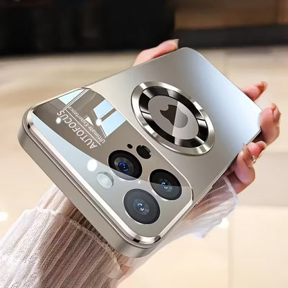 Luxury Glass Window Magnetic Wireless Charging Phone Case 16-17 Series