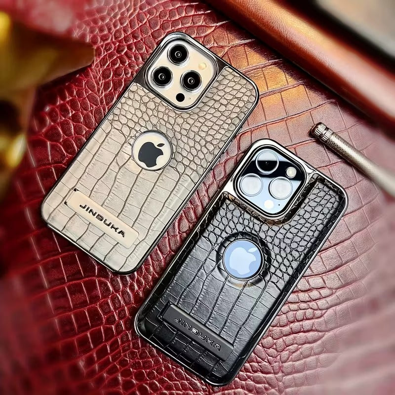 Business Crocodile Leather Magnetic Charging Stand Case 16/17