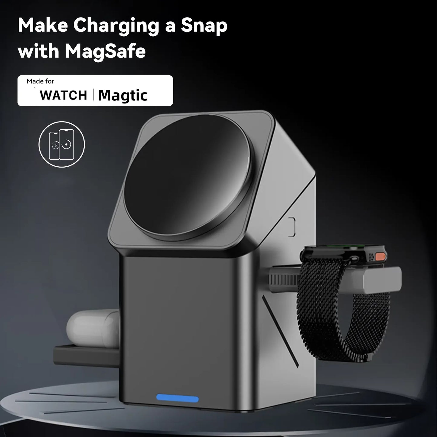 3 in 1 Rotating Wireless Charger - MW15