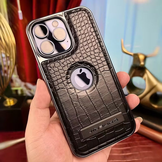 Business Crocodile Leather Magnetic Charging Stand Case 16/17