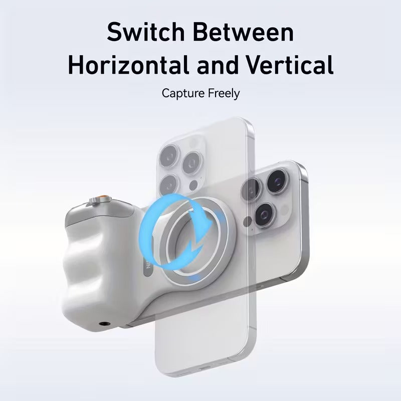 Magnetic Camera Grip with Wireless Shutter for iPhone & Android