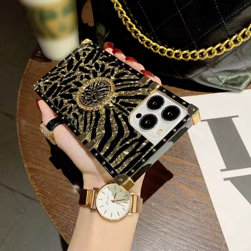 Leopard Feather Anti-Fall Case For iPhone 16/17 Series