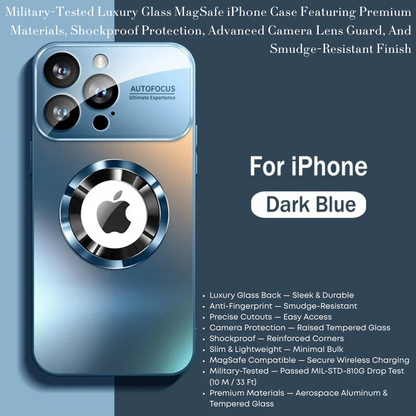 Luxury Glass Window Magnetic Wireless Charging Phone Case 16-17 Series