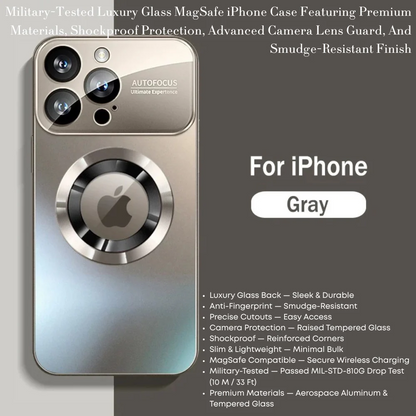 Luxury Glass Window Magnetic Wireless Charging Phone Case 16-17 Series