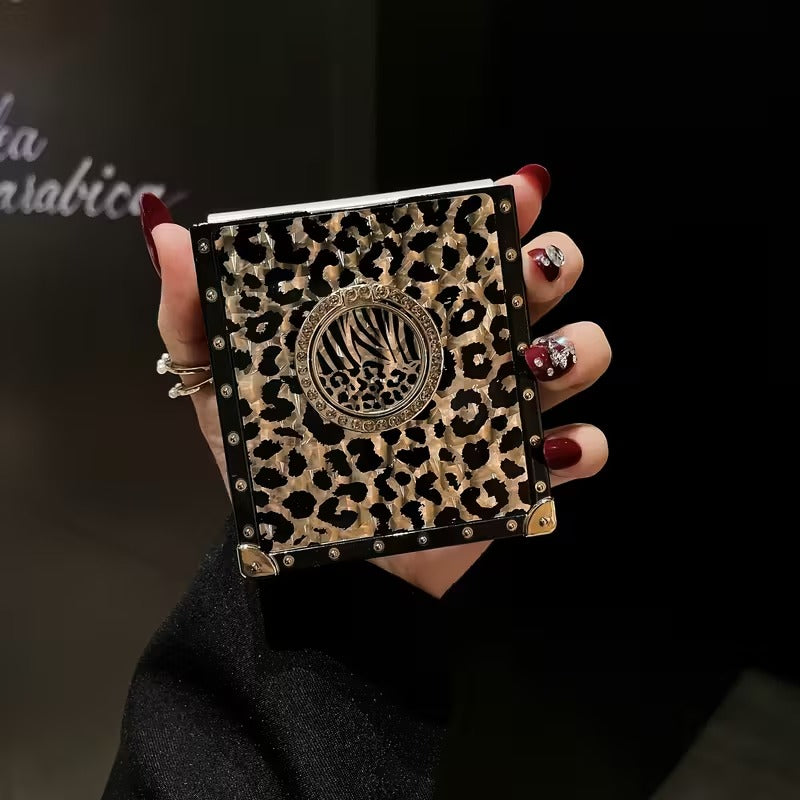 Golden Leopard Feather Case | 360° Stand | Samsung Flip Series