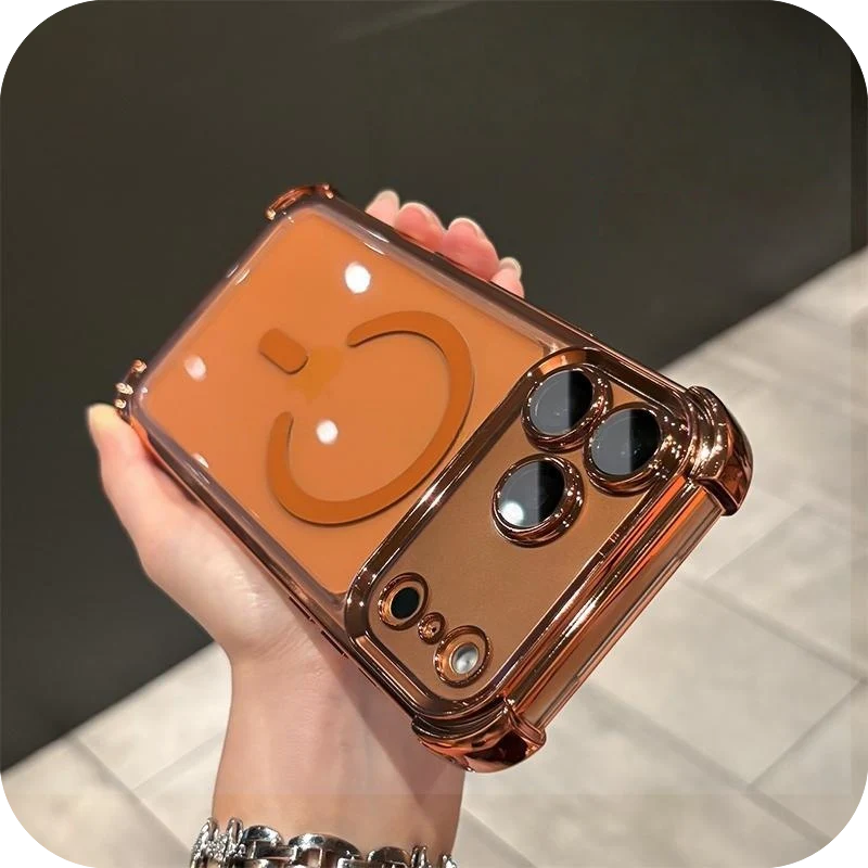 Airbags Corner  Magnetic Shockproof Ice-Clear Case for iPhone 16/17