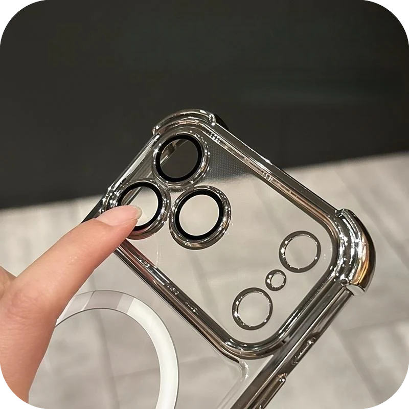 Airbags Corner  Magnetic Shockproof Ice-Clear Case for iPhone 16/17