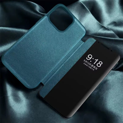 Business Series View Window Flip Folio Leather Case Cover