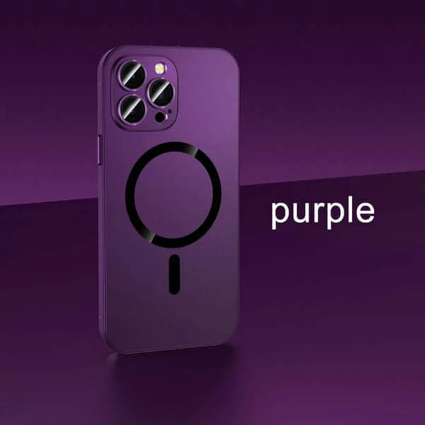 Magnetic Charging Aluminium Metal Bumper Matte Case Cover for iPhone Series