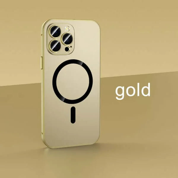 Magnetic Charging Aluminium Metal Bumper Matte Case Cover for iPhone Series